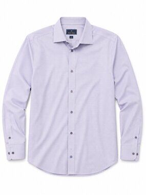 David Donahue Trim Fit 100% Cotton Dress Shirt 15.5 32/33 Purple